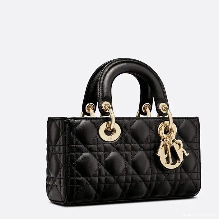 Cheap Lady D-Joy Small Lambskin Bag Cannage Black 0324 Hot Sale